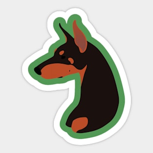 SimpliciTee - Cropped Doberman Pinscher Sticker